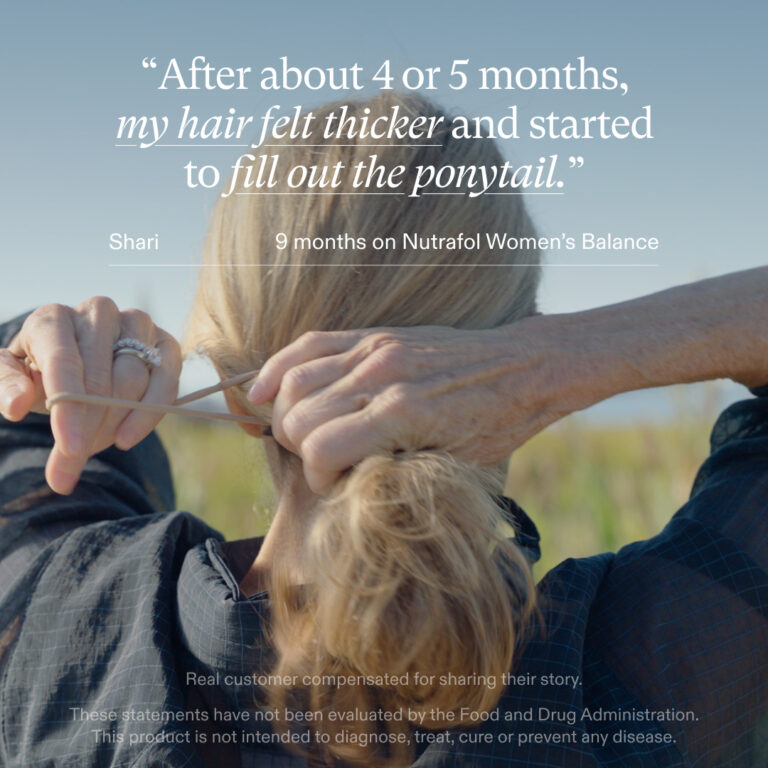 Graphic describing Nutrafol's impressive results for hair regrowth